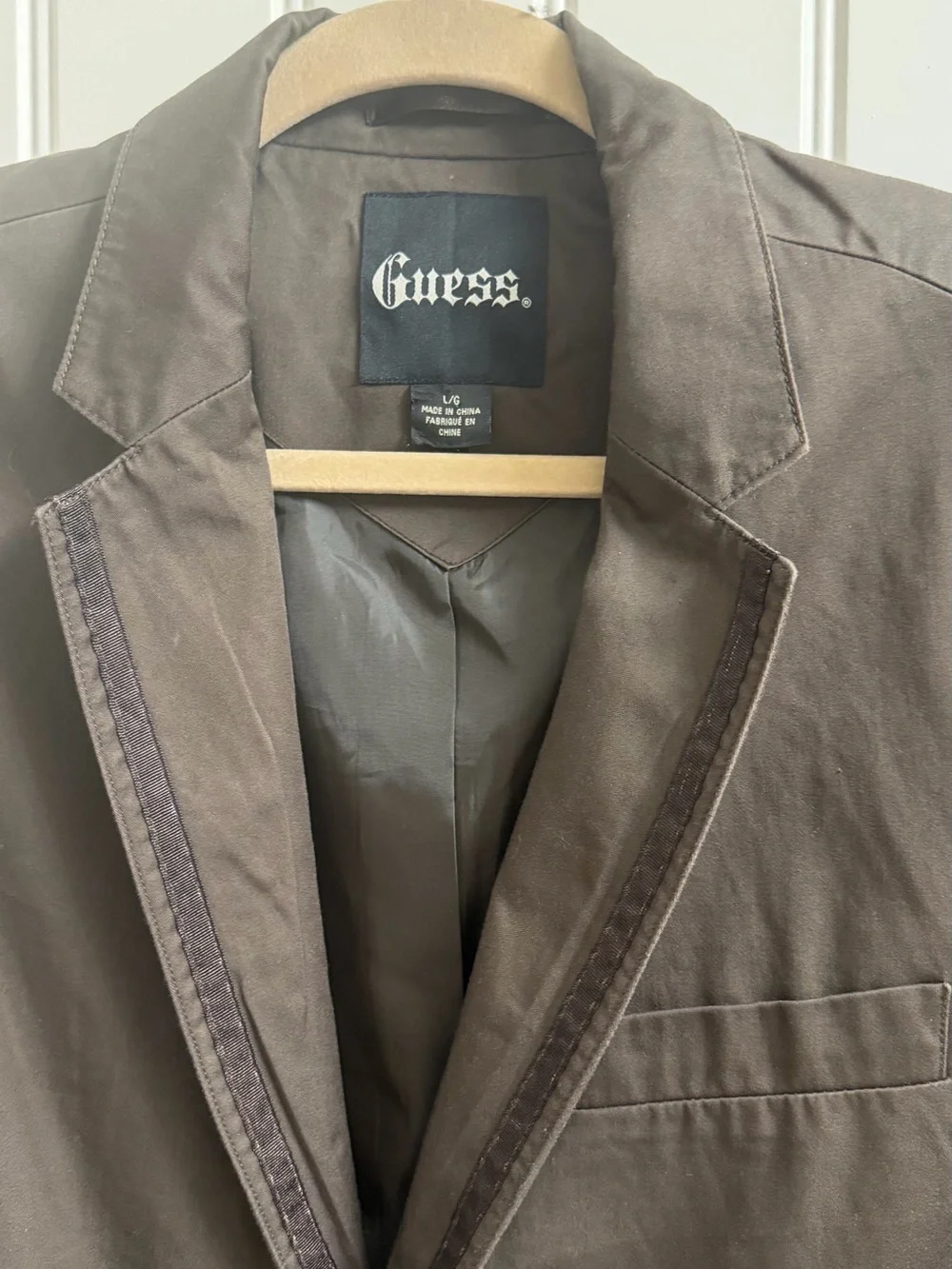 Guess Brown Men's Blazer with Notch Lapel